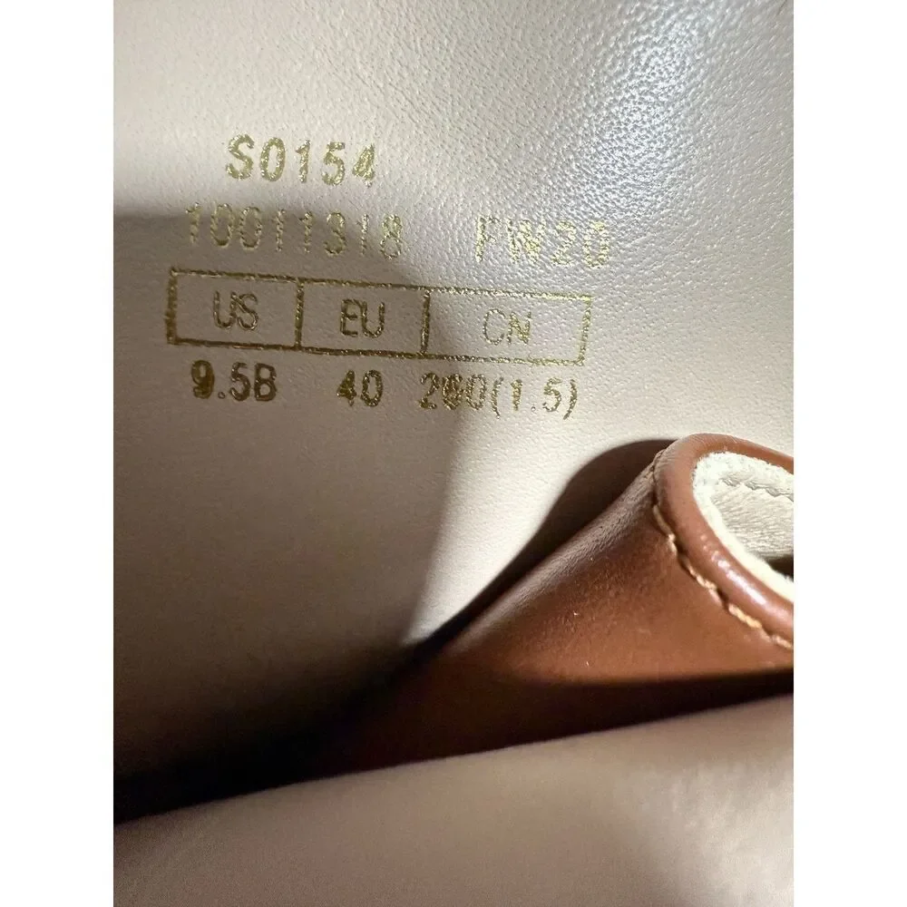 STUART WEITZMAN BROWN KOLBIE GOLD CHAIN COMBAT BOOT SZ 9.5